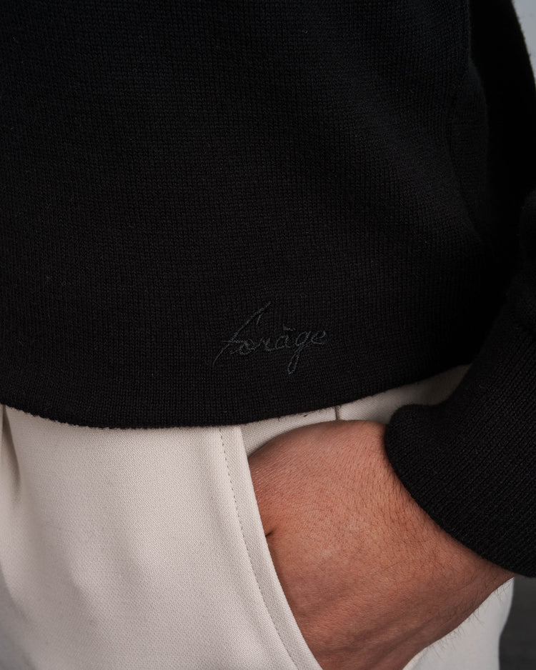 Knit Polo Longsleeve (black)