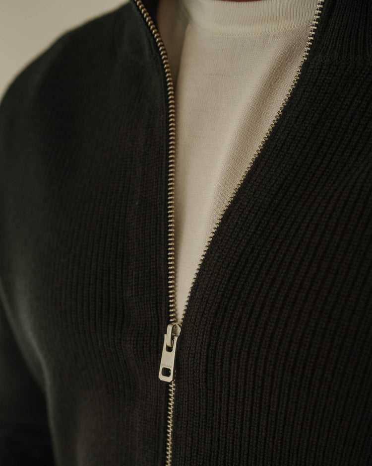 Rib Knit Cardigan (Black)