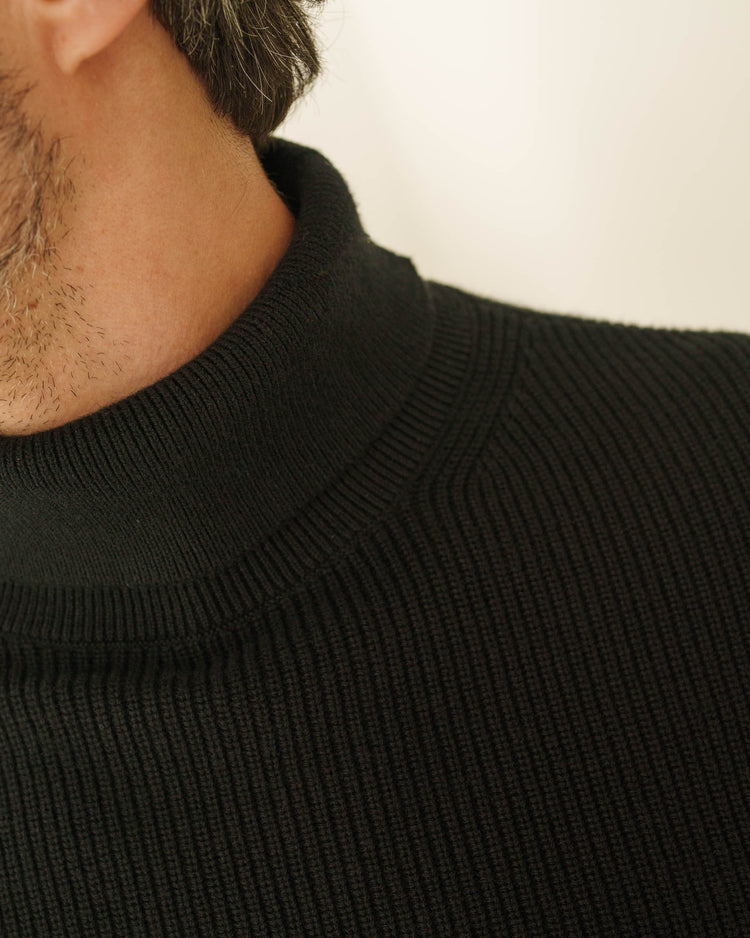 Rib Knit Turtleneck (Black)