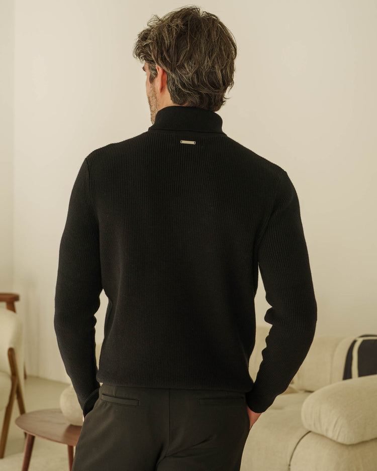 Rib Knit Turtleneck (Black)