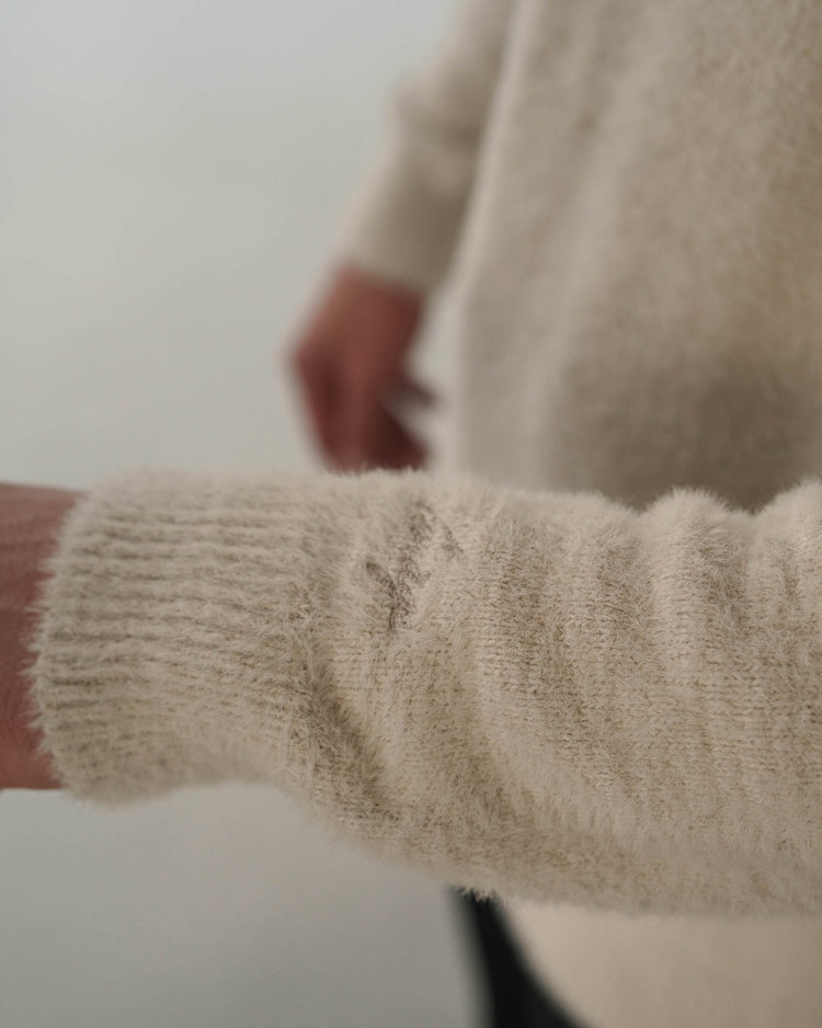 Brushed Knit Sweater (Greige)
