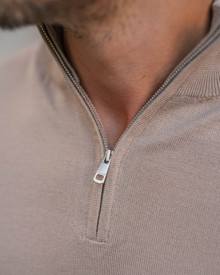 Merino Half-Zip (Taupe)