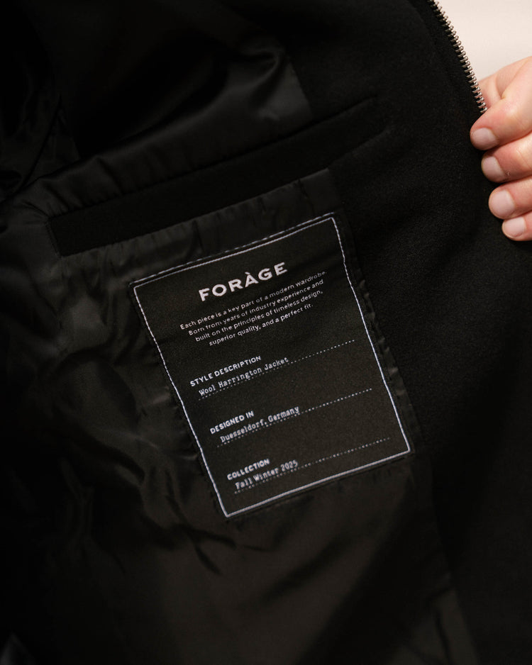 Wool Harrington Jacket (Black)