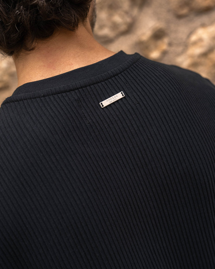 Plissee T-Shirt (Black)