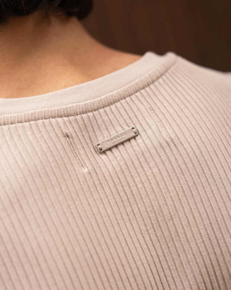 Plissee T-Shirt (Sand)