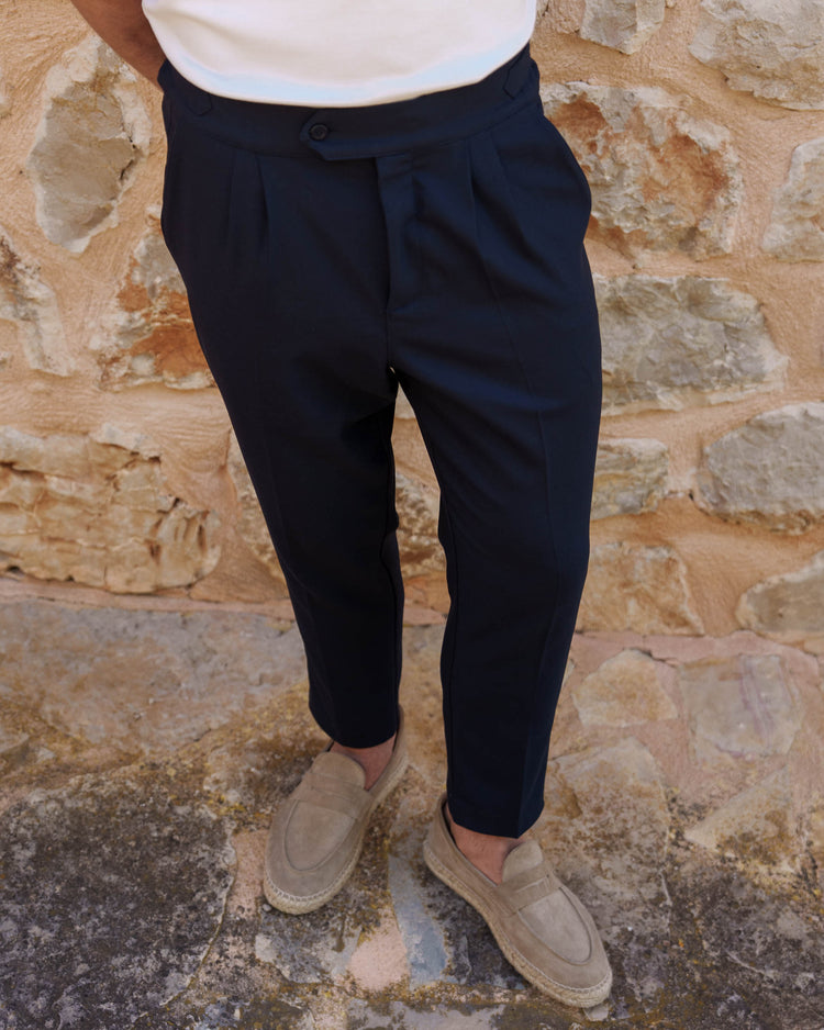 Buckle Pants (Navy)