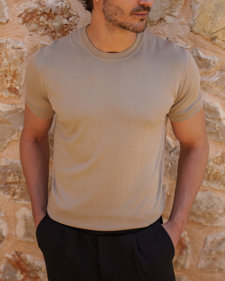 Knit T-Shirt (Taupe)
