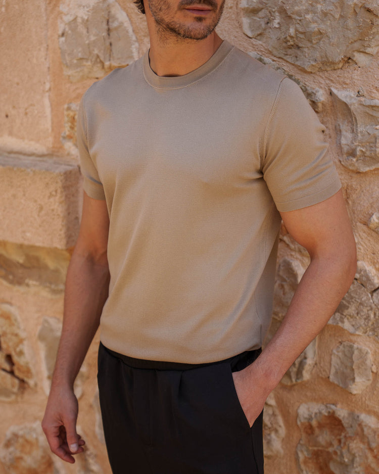 Knit T-Shirt (Taupe)