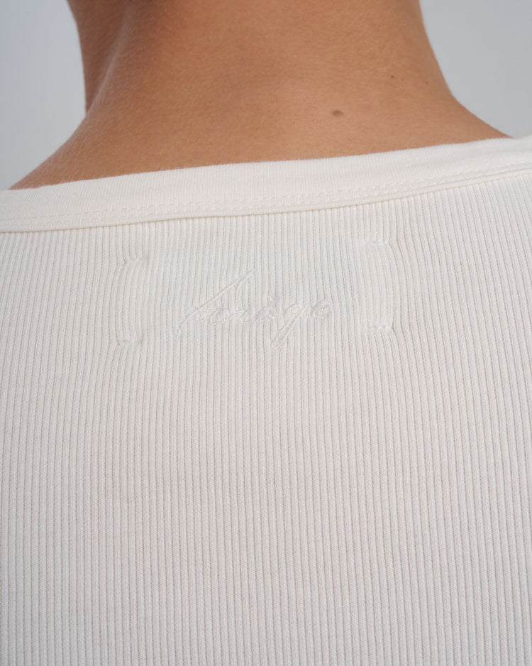 Ribbed Henley Shirt (off-white)