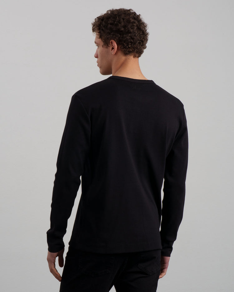 Ribbed Henley Shirt (black)