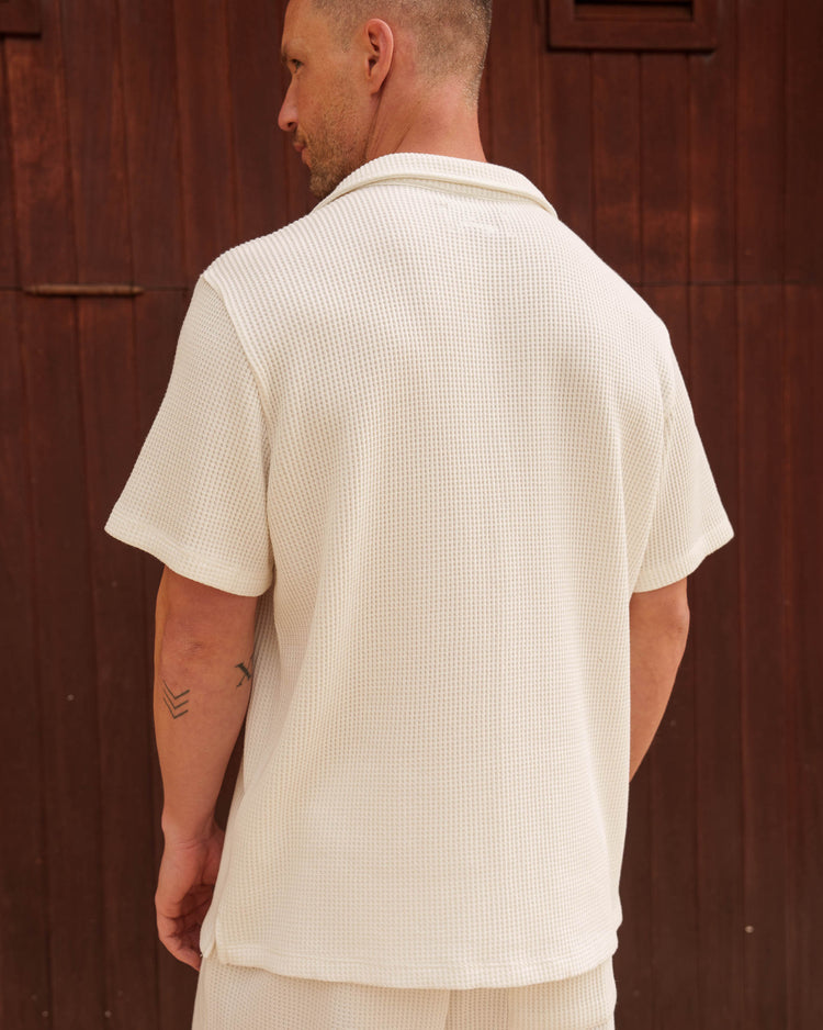Waffle Short Sleeve Shirt (off-white)