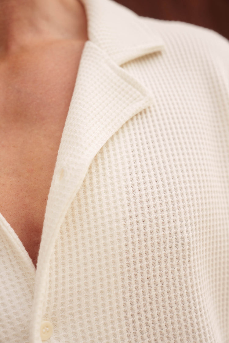 Waffle Short Sleeve Shirt (off-white)