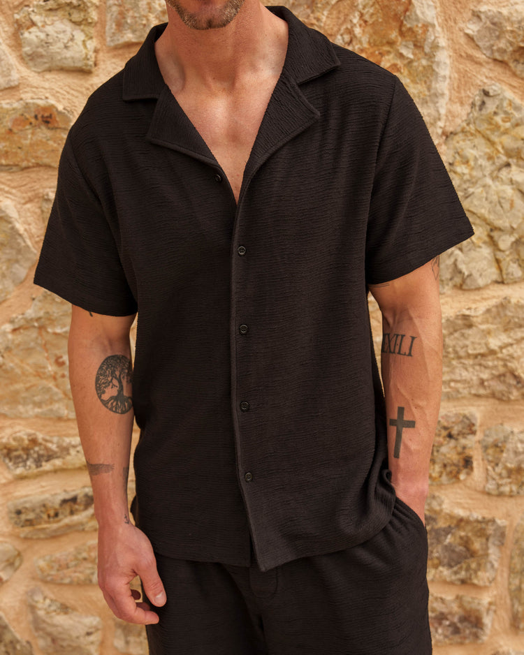 Bouclé Shirt (Black)