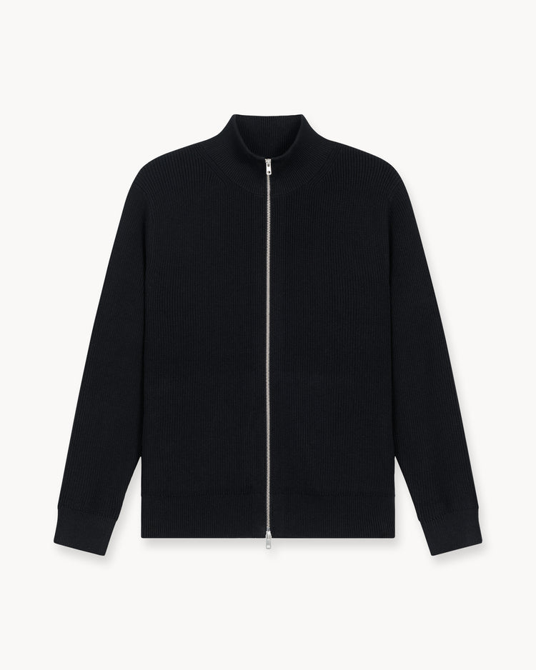 Rib Knit Cardigan (Black)