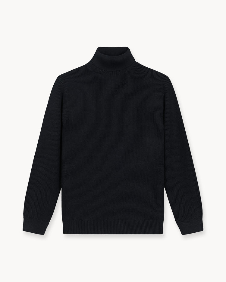 Rib Knit Turtleneck (Black)