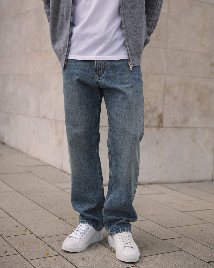 Essential Relaxed Fit Jeans (Sand Blue)