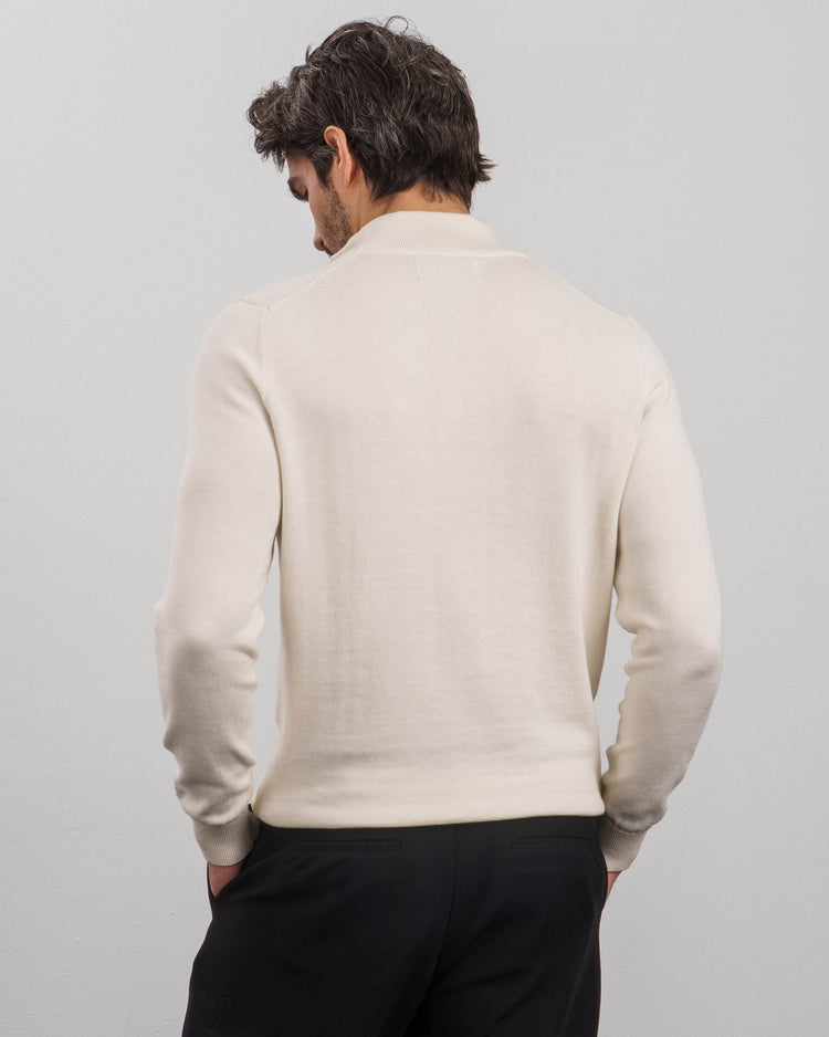 Light Knit Half-Zip (off-white)