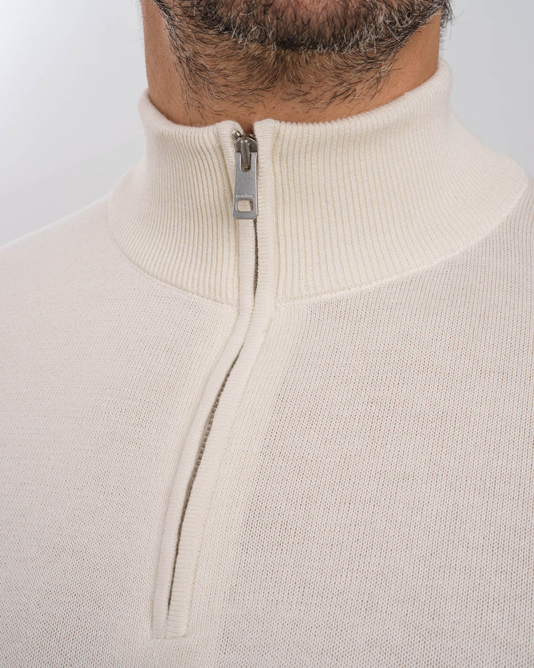 Light Knit Half-Zip (off-white)