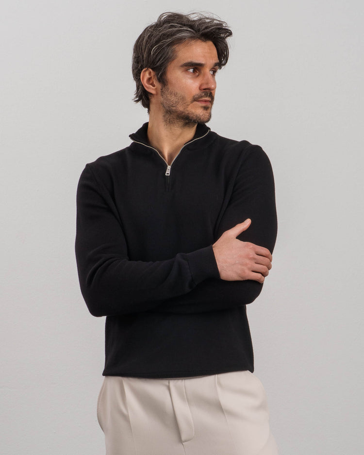 Light Knit Half-Zip (black)