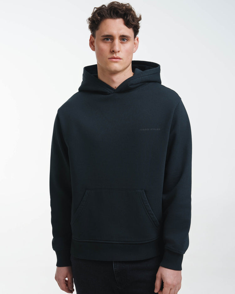 Vintage Atelier Print Hoodie (Black)