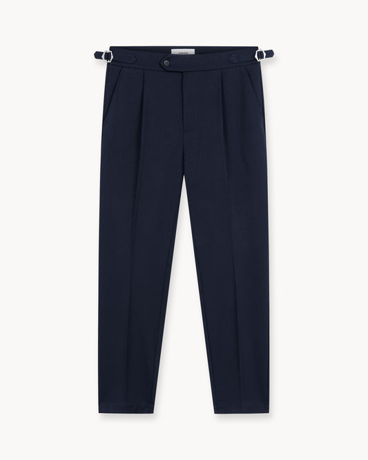 Buckle Suit Pants Tapered Fit (Navy)