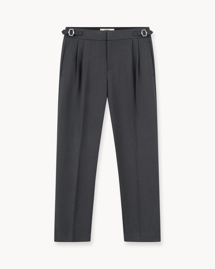 Buckle Suit Trousers Regular Fit (Dark Grey)