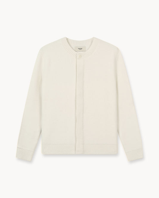 Wool Button Down Knit Cardigan (Off-White)
