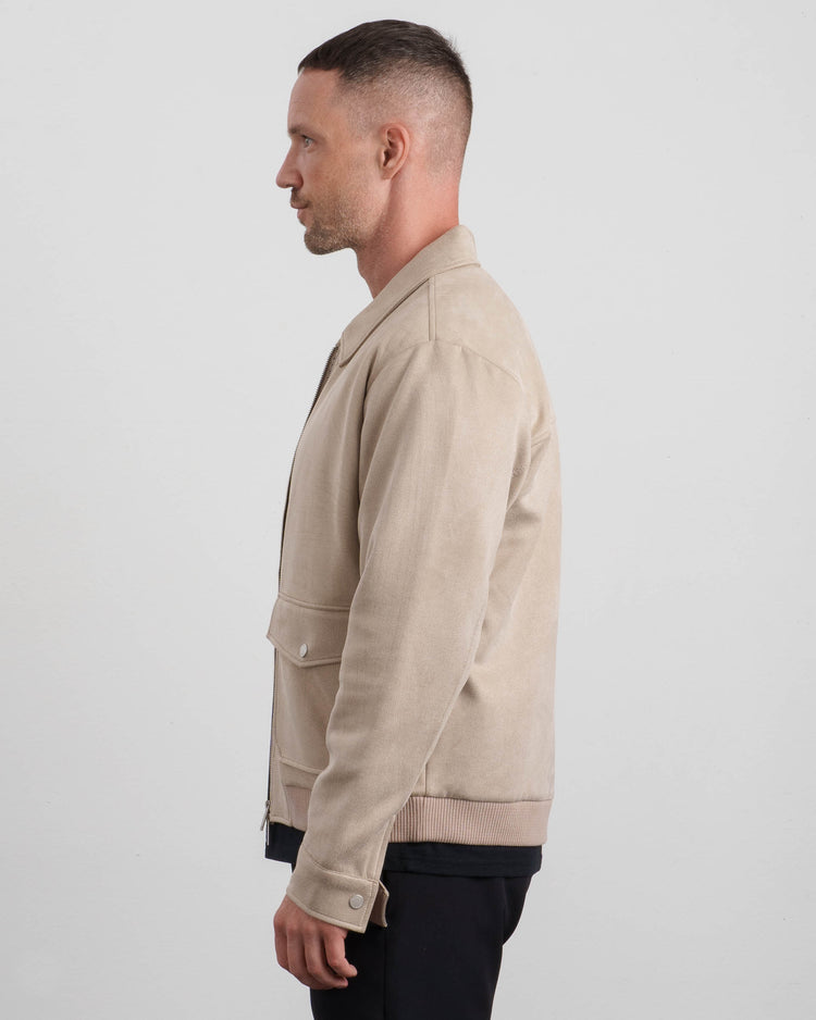 Suede Jacket (Taupe)