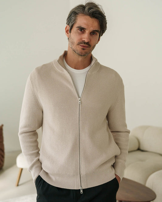 Rib Knit Cardigan (Sand)