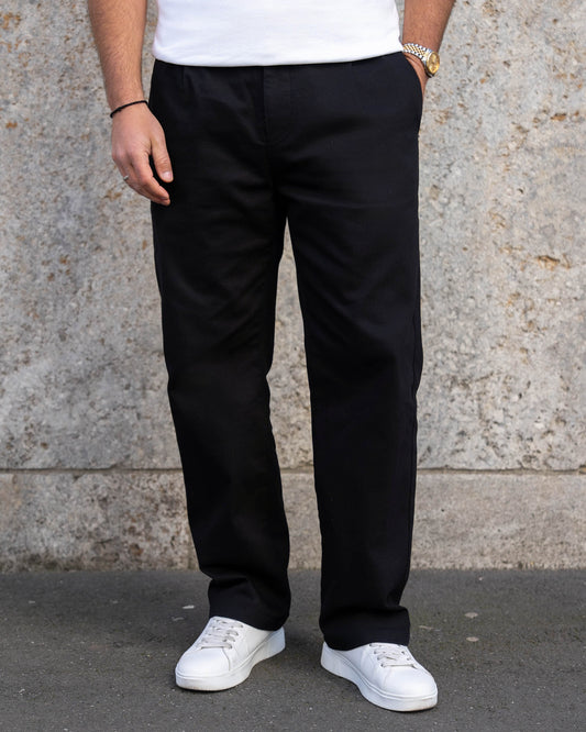Pleated Denim Pants (Black)