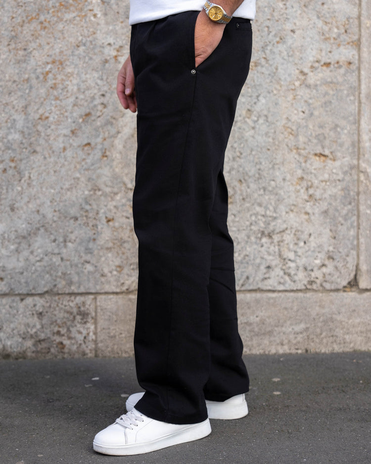 Pleated Denim Pants (Black)