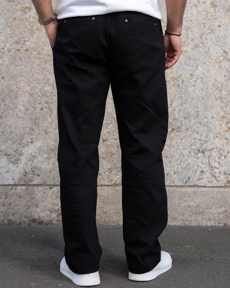 Pleated Denim Pants (Black)