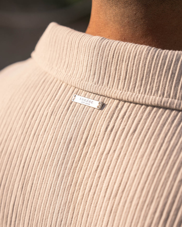 Plissee Short Sleeve Shirt (Sand)