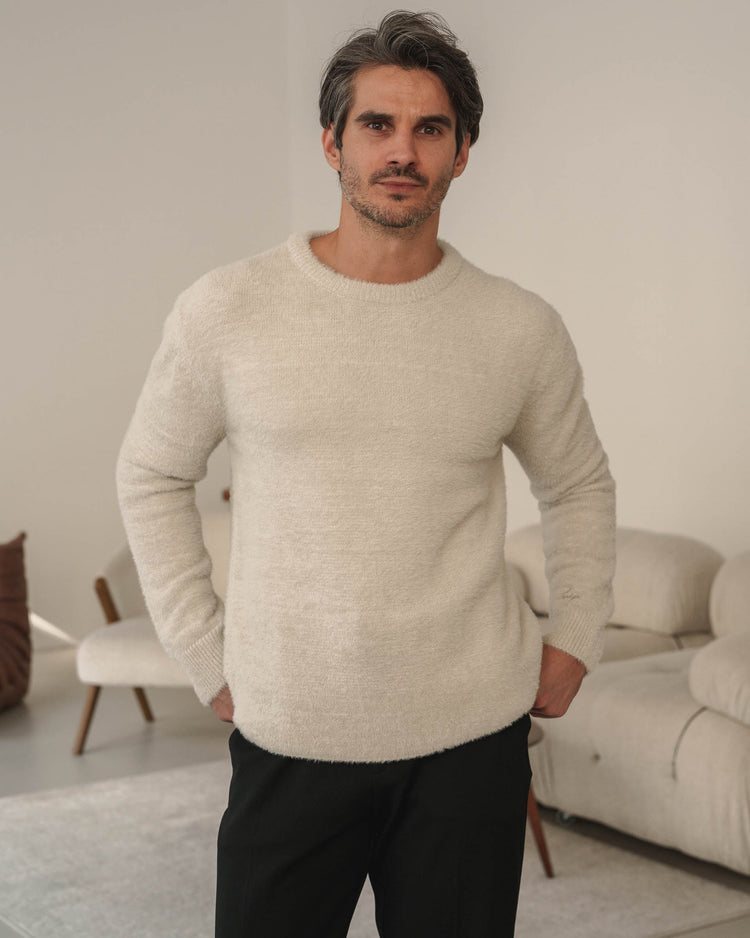 Brushed Knit Sweater (Greige)
