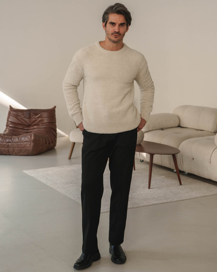 Brushed Knit Sweater (Greige)