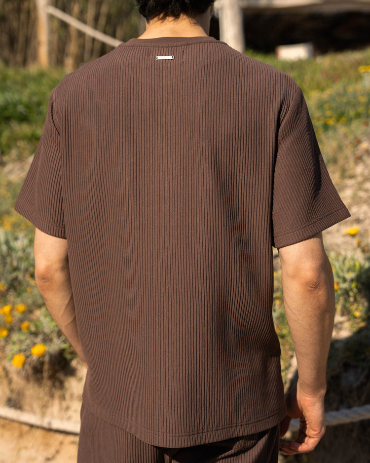 Plissee T-Shirt (Brown)