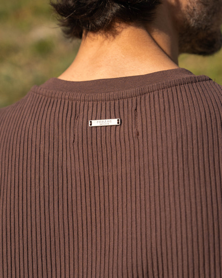 Plissee T-Shirt (Brown)