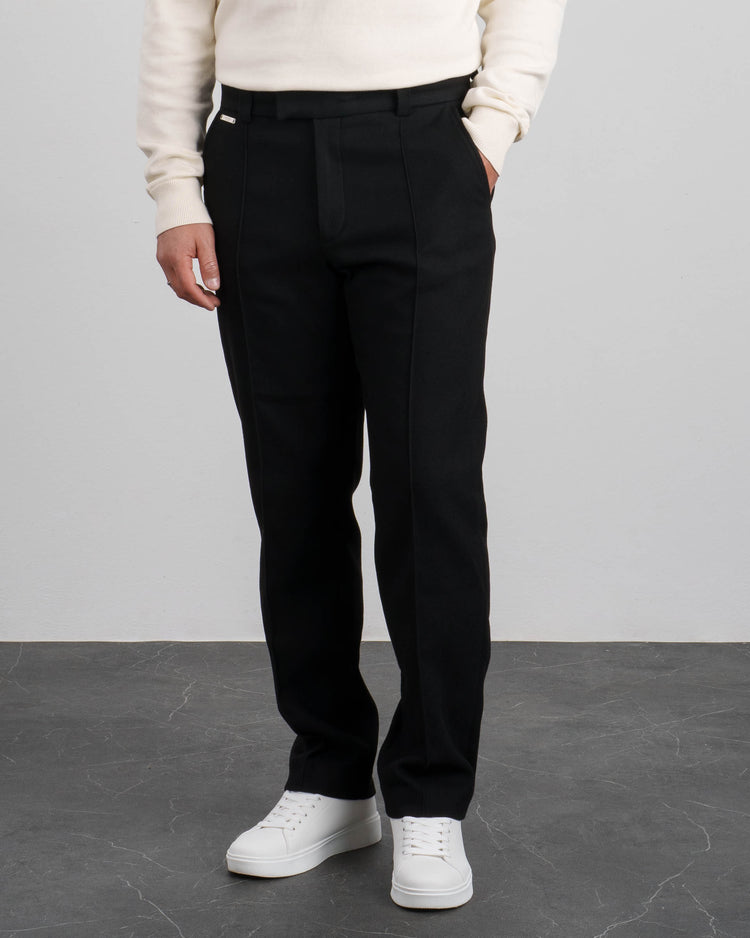 Twill Regular Fit Pants (Black)