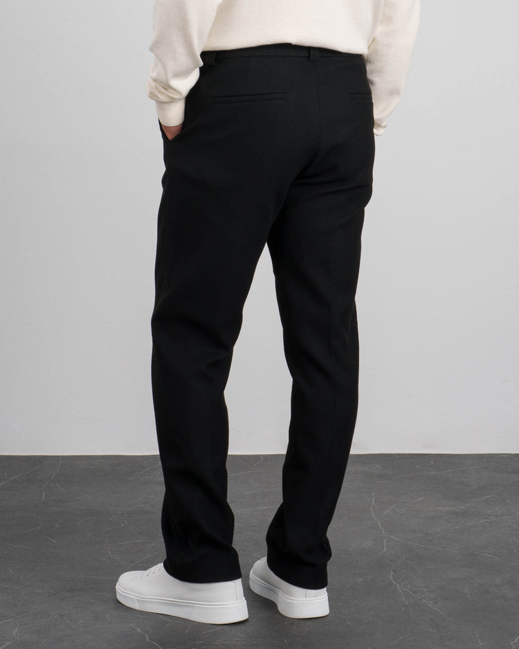 Twill Regular Fit Pants (Black)