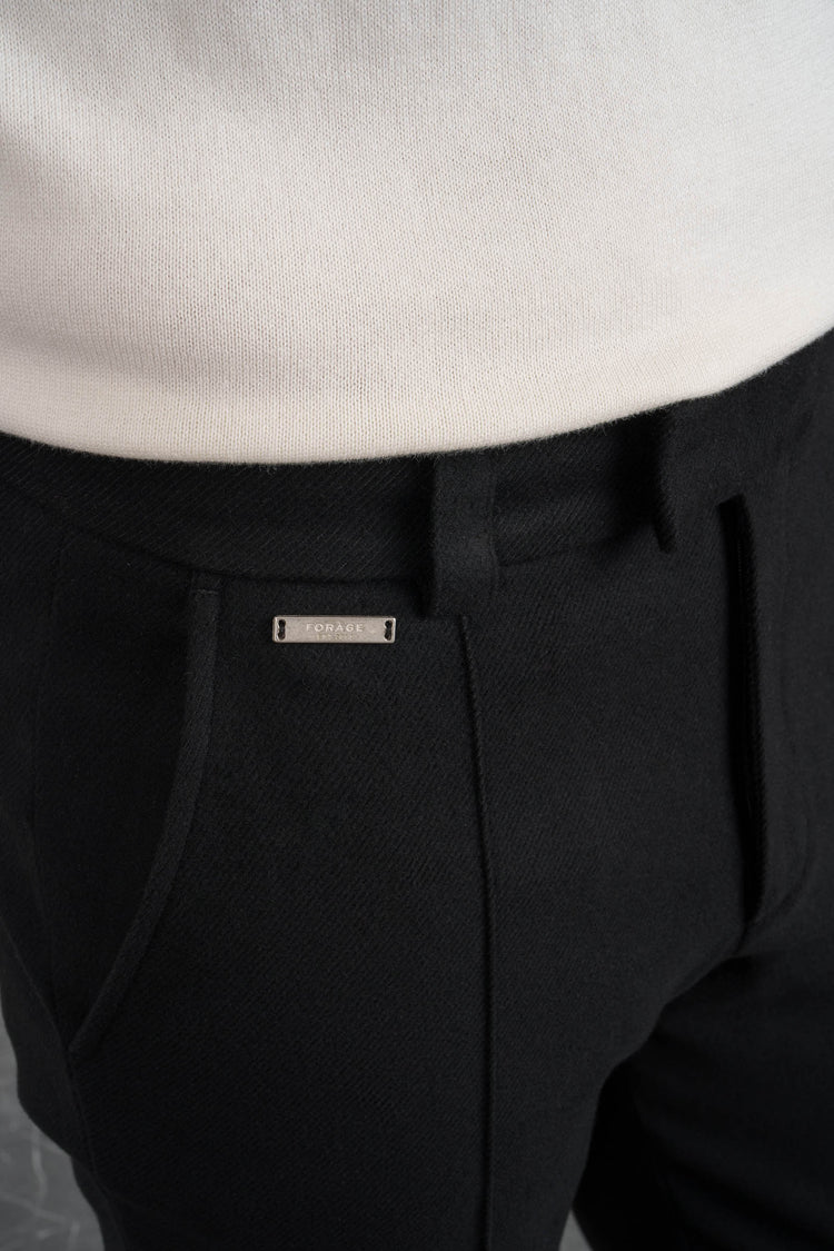 Twill Regular Fit Pants (Black)