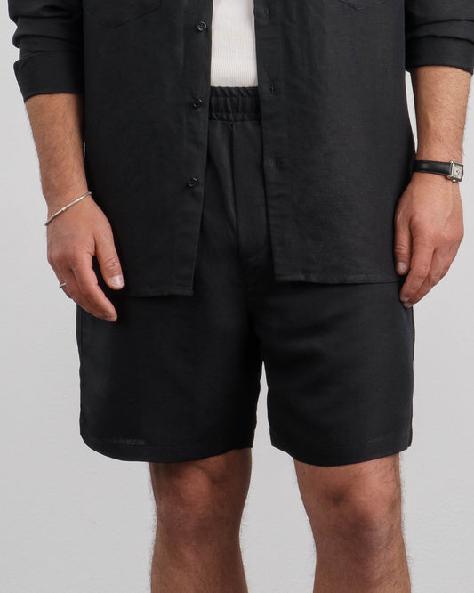 Linen Shorts (Black)