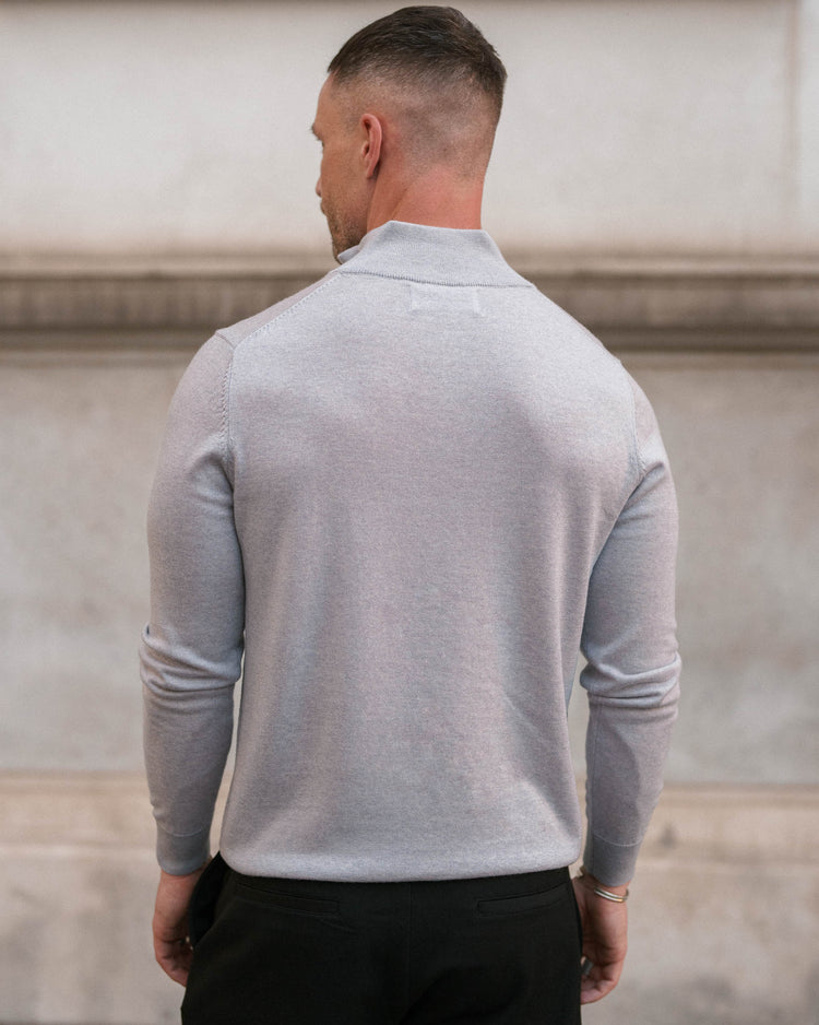 Merino Half-Zip (Light Grey)