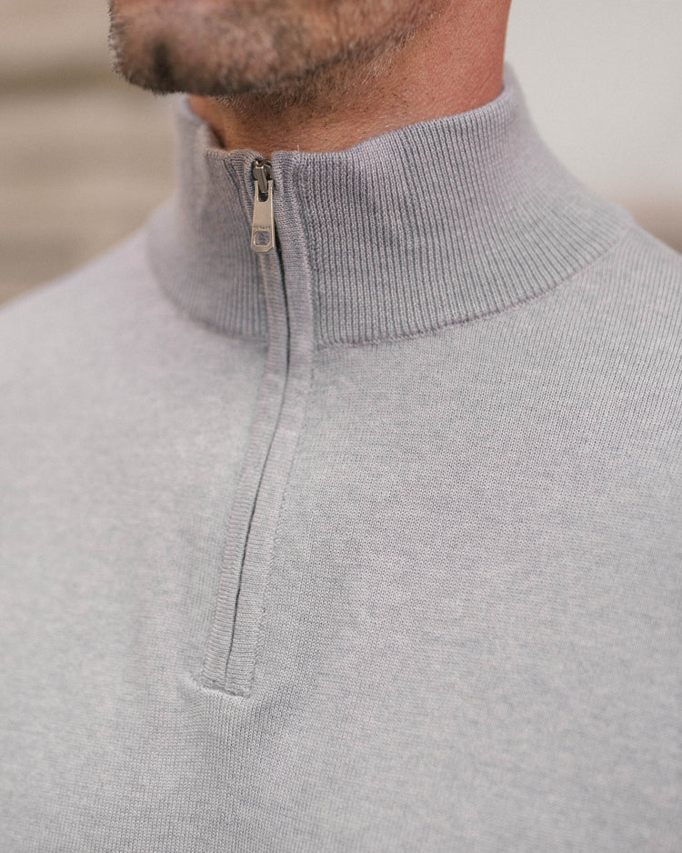 Merino Half-Zip (Light Grey)