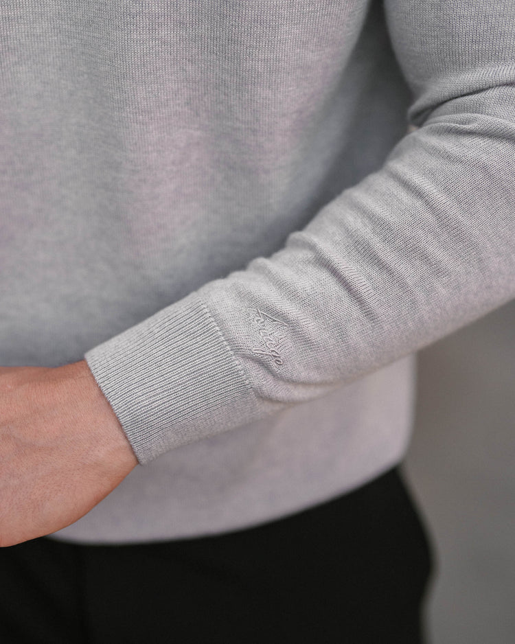 Merino Half-Zip (Light Grey)