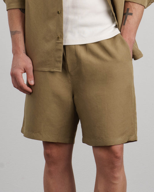 Linen Shorts (Khaki)