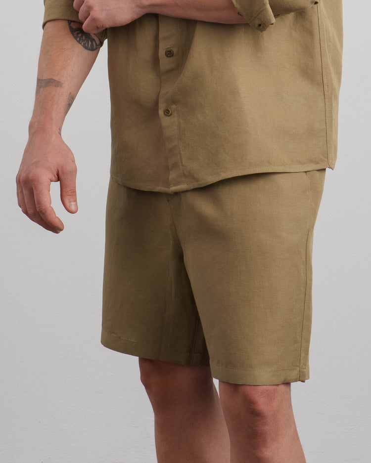 Linen Shorts (Khaki)