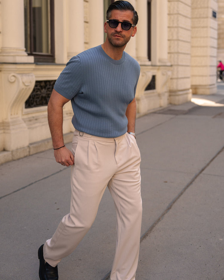 Buckle Suit Pants Regular Fit (Oatmeal)