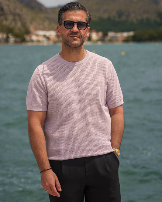 Mesh Knit T-Shirt (Iris)