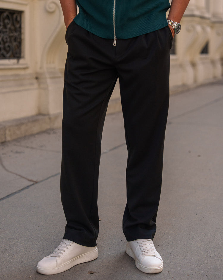 Buckle Suit Pants Regular Fit (Black)