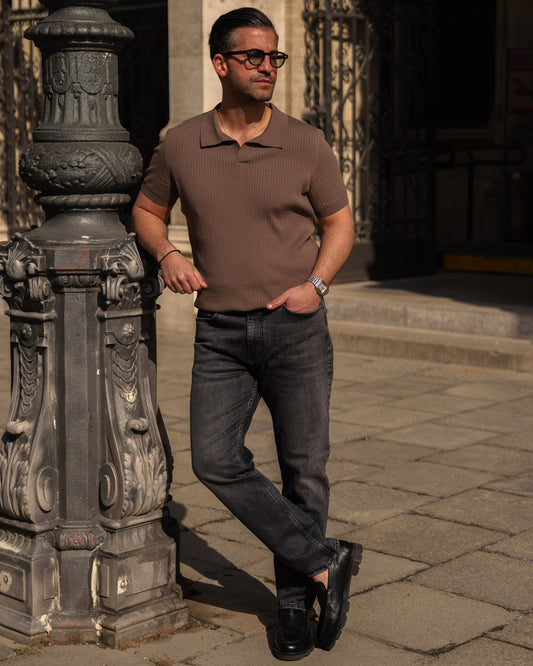 Essential Slim Tapered Fit Jeans (Dark Grey)